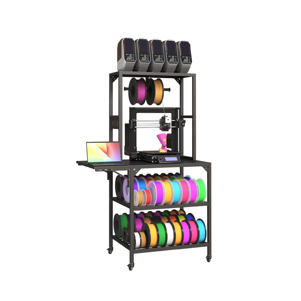 Heavy Duty 3D Printer Table Stand with Filament Storage Rack_4Dock