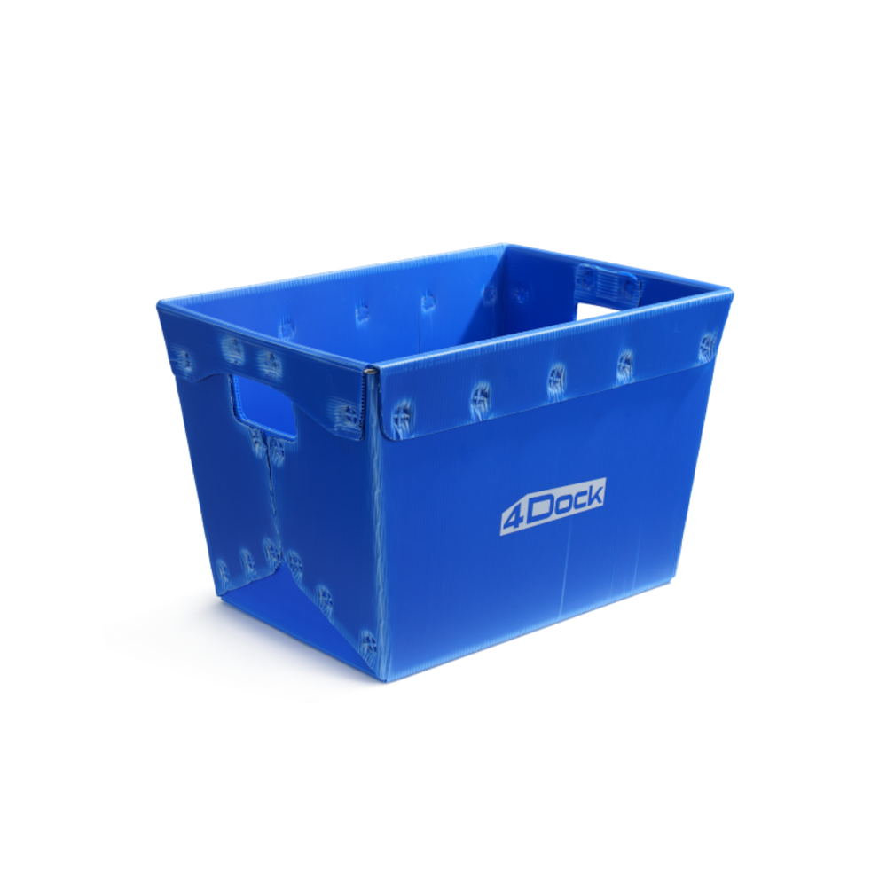 Stackable Plastic Storage Totes - 18" x 13" x 12"_4Dock