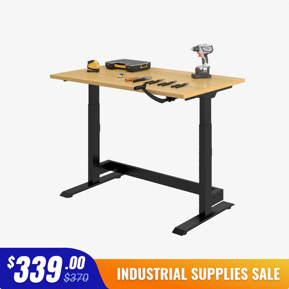 Manual Hand Crank Height-Adjustable Industrial Workbench_4Dock