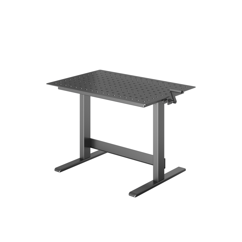 36"×24" Hand-Crank Height Adjustable Welding Table – Perfect for Garage and DIY Welding Projects_4Dock
