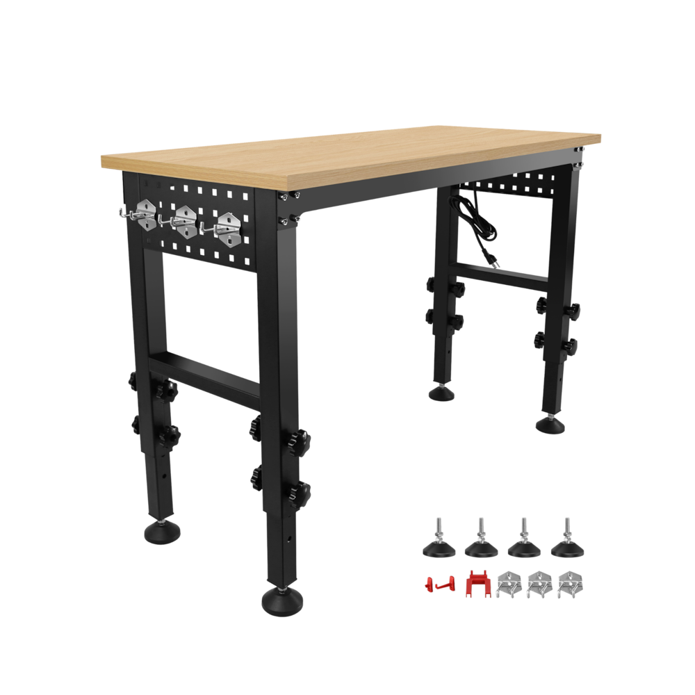 48" Adjustable Workbench with Power Outlet_4Dock