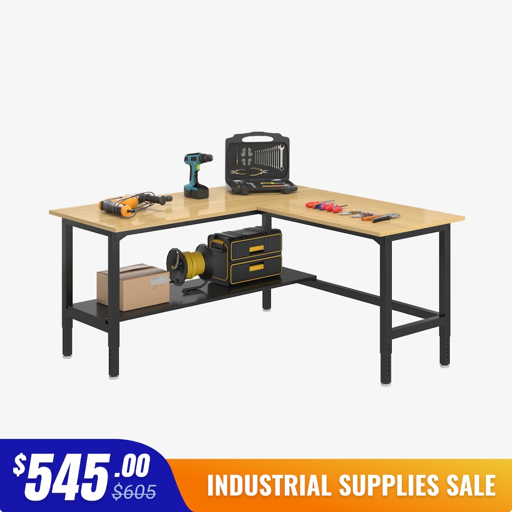 Heavy-Duty Industrial Packing Table – L-Shaped, 72" × 72", 3000 lb Capacity_4Dock
