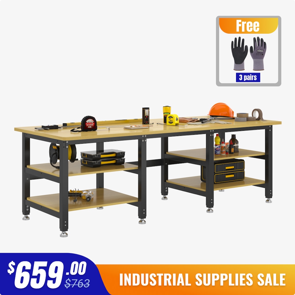 Heavy-Duty Industrial Packing Table – 90" × 35", 3000 lb, Optional Shelves_4Dock