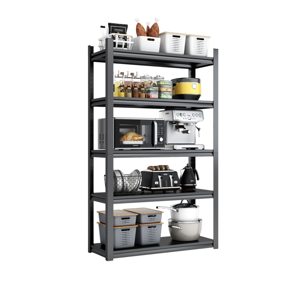 Multiple-Size 5-Tier Heavy Duty Metal Storage Shelving_4Dock