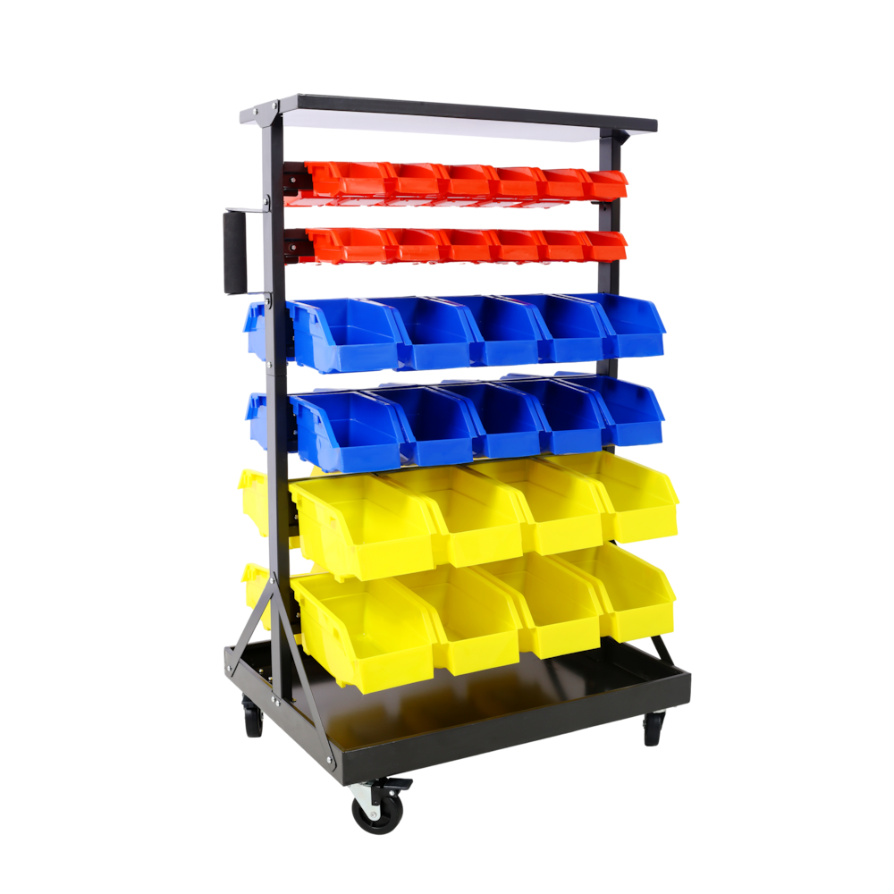6-Tier Dual-Sided Rolling Bin Cart With 60 Bins_4Dock