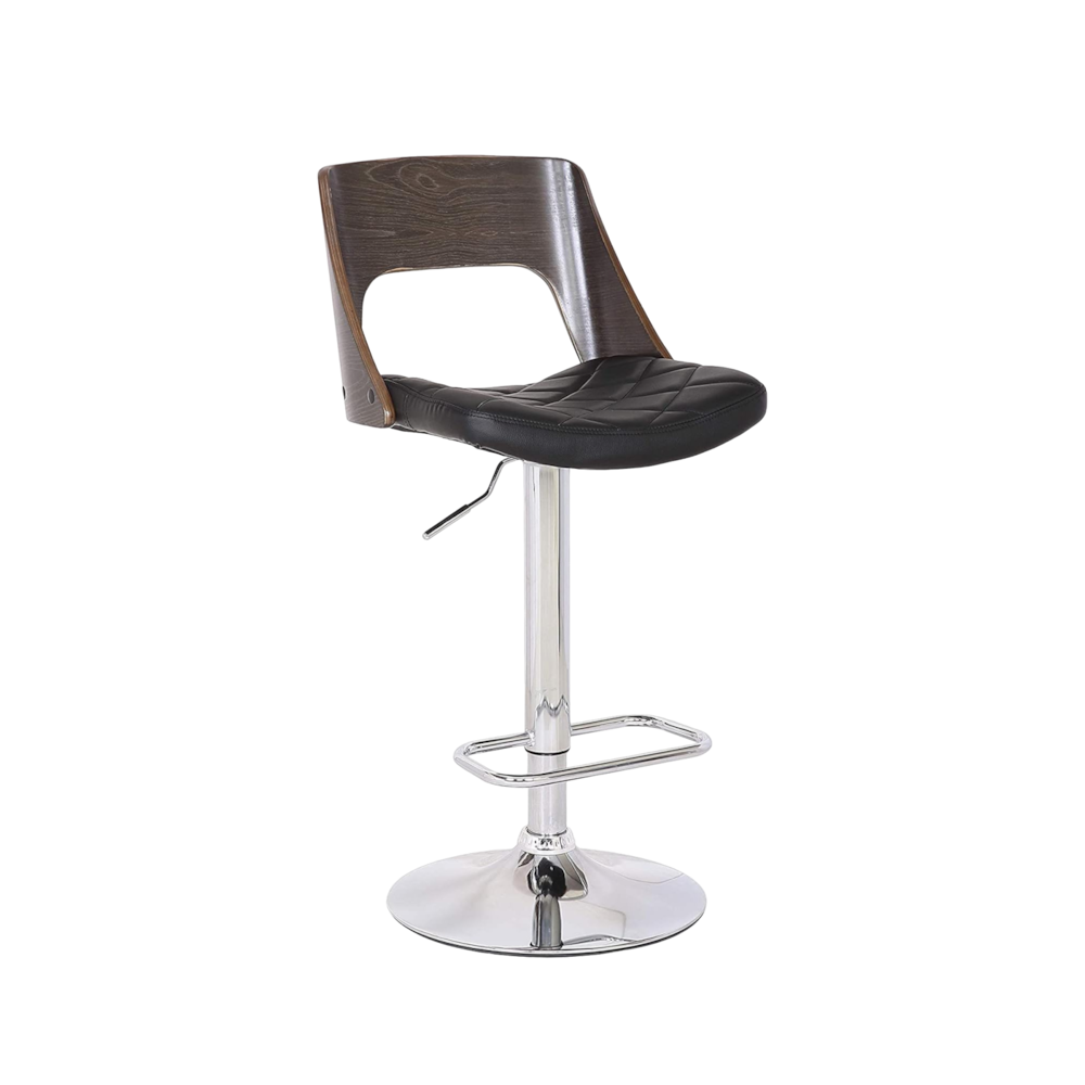 Modern Stylish Wood Back Adjustable Swivel Bar Stool_4Dock