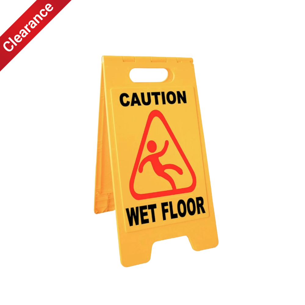 Caution Wet Floor Warning Sign - 2 Sided_4Dock