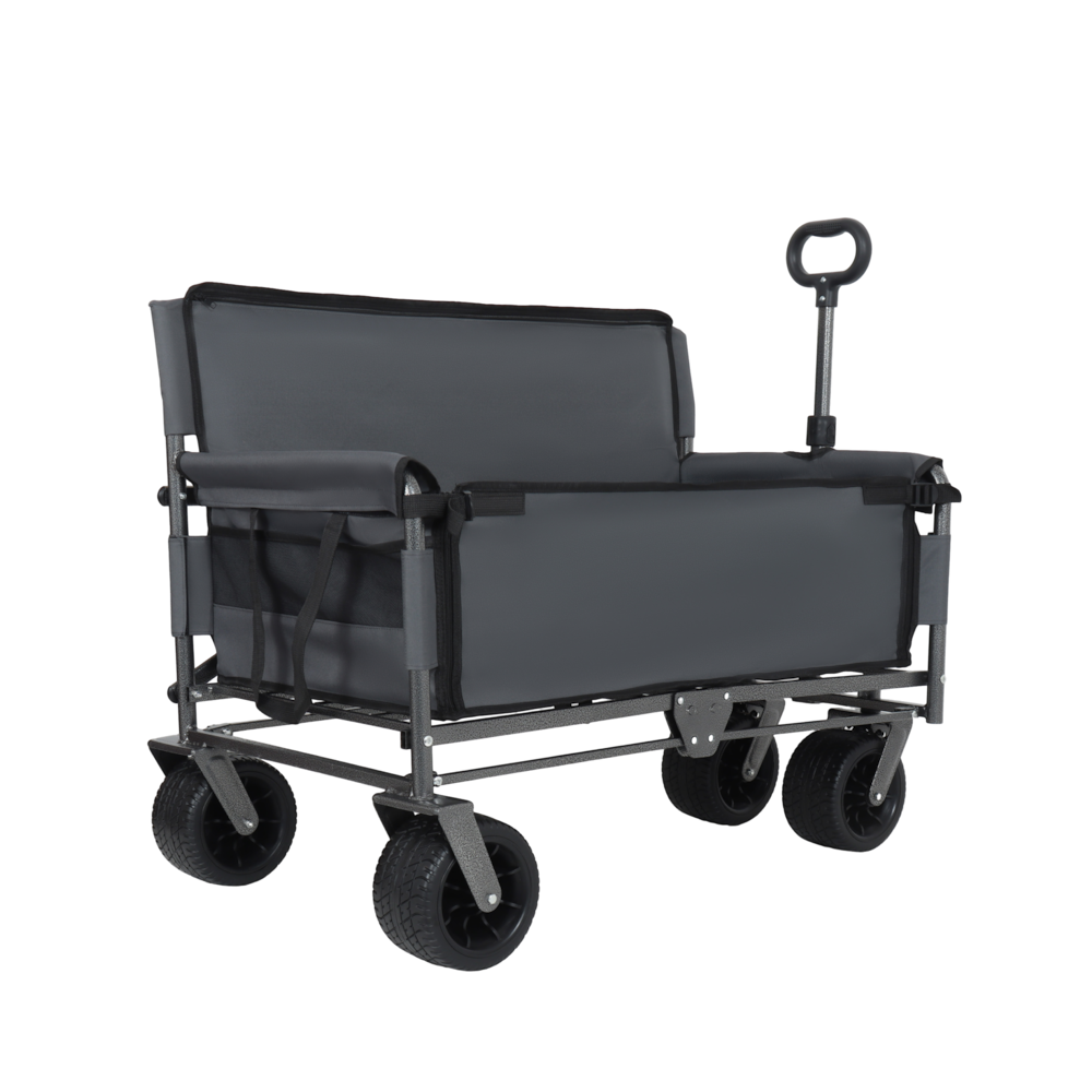 3-in-1 Convertible Folding Wagon Cart with Bench Seat & Storage_4Dock