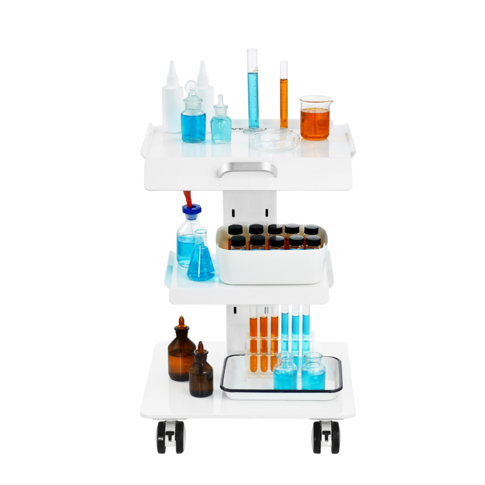 3-Layer Rolling Lab Cart_4Dock
