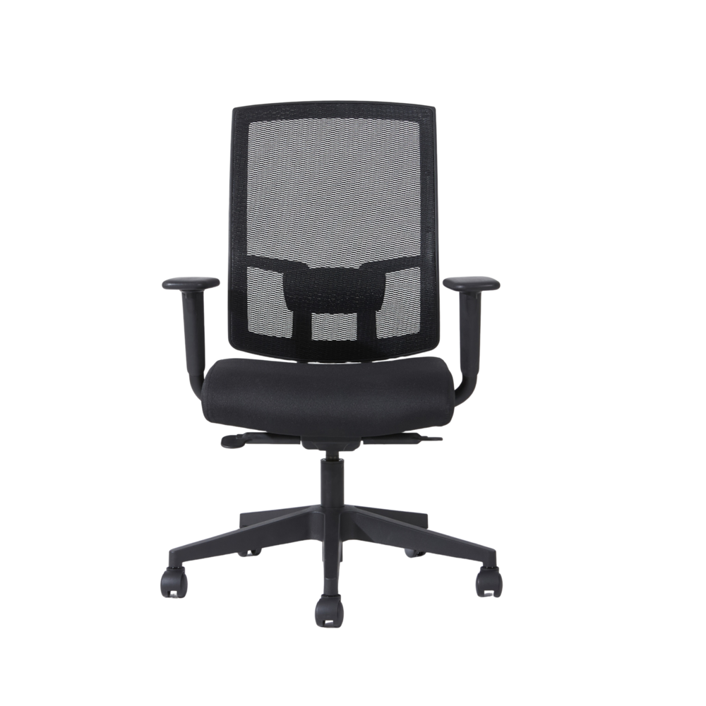 Complus Polyester Seat Pro Ergonomic High Back Office Task Mesh Chair 27"H in Black Color With Arms_4Dock