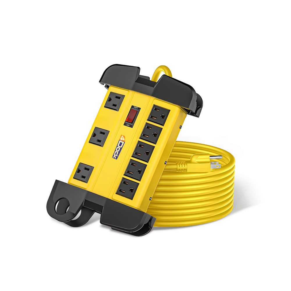 8 Outlet Metal Heavy Duty Power Strip with 6 FT Extension Cord_4Dock