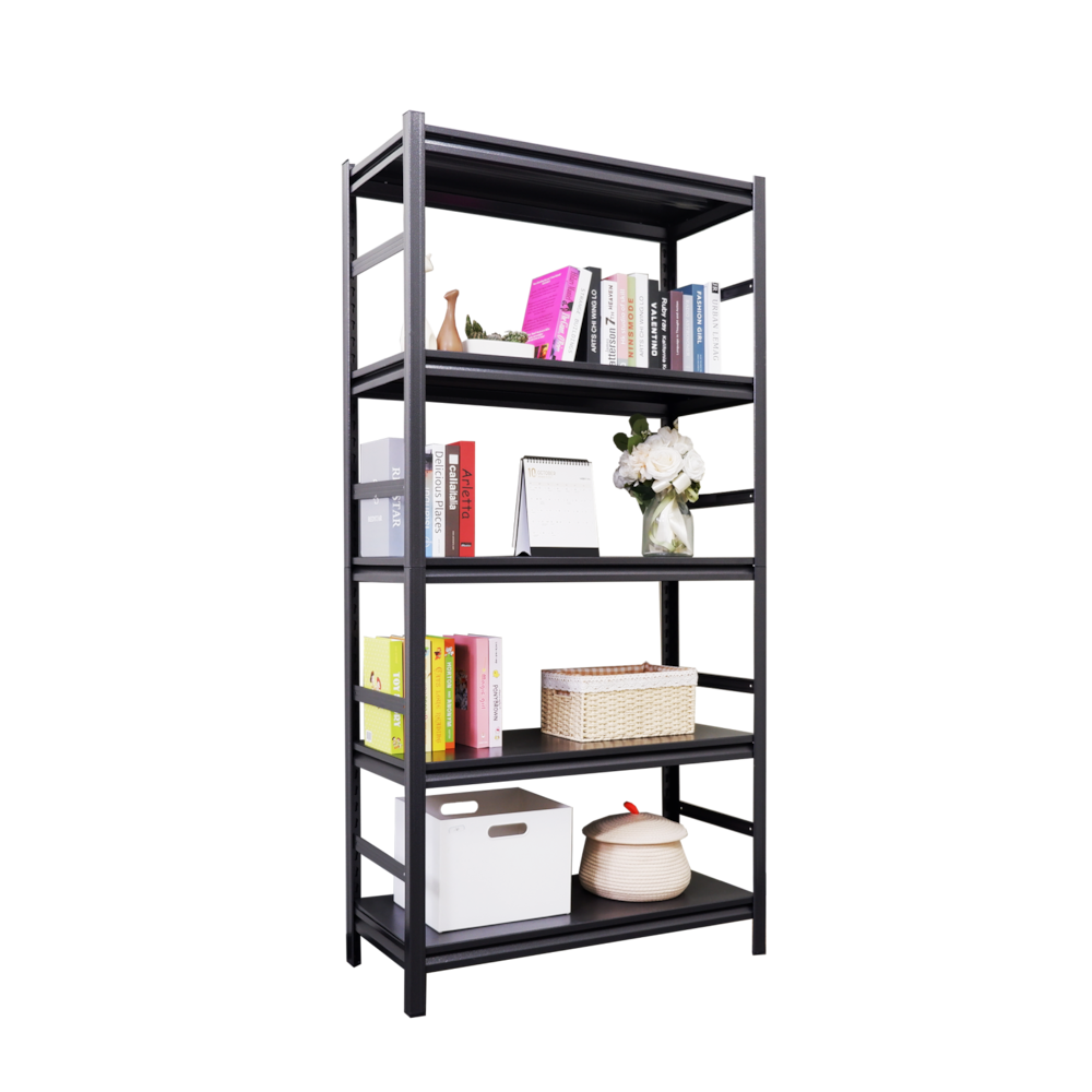 5-Tier Open Industrial Steel Shelving With Fence_4Dock