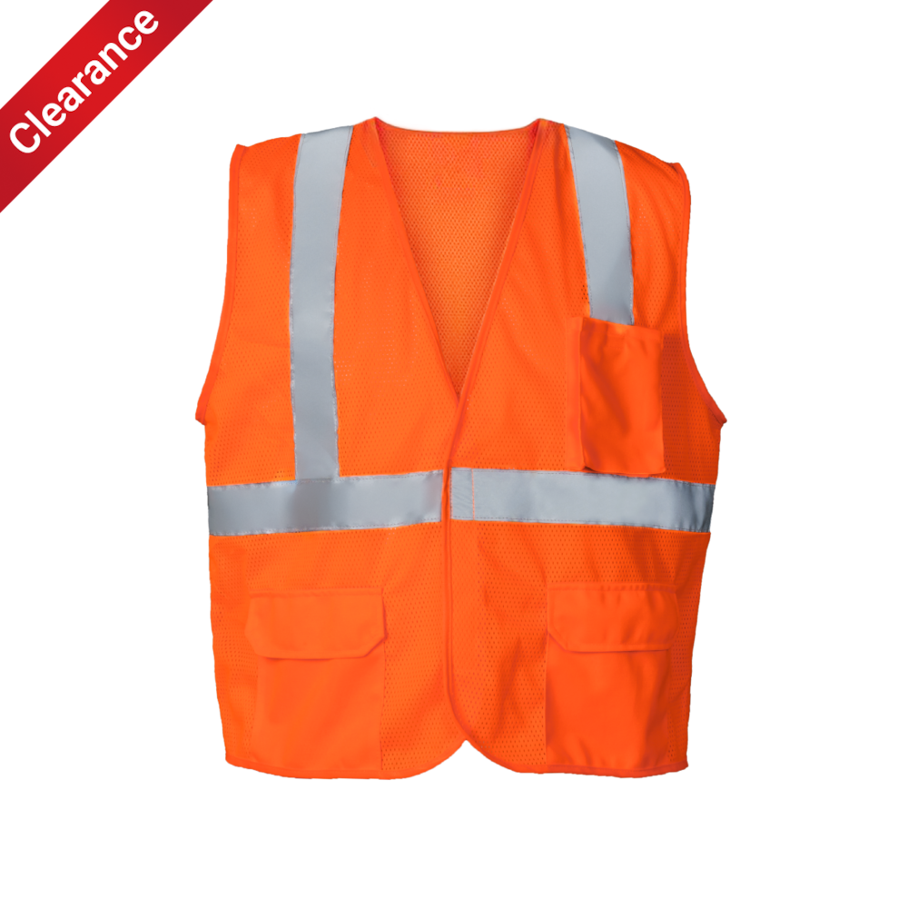 Class 2 Standard Hi-Vis Safety Vest with Pockets - 5 Pcs_4Dock