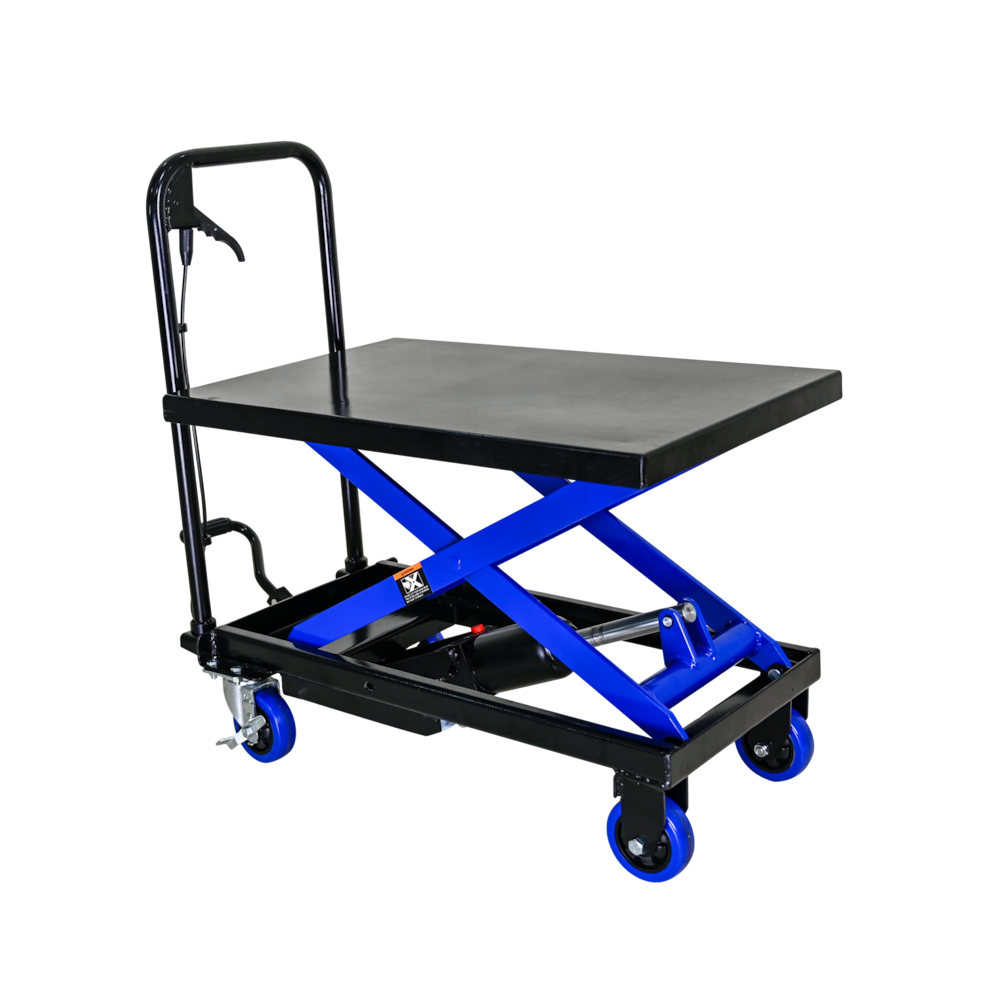 Hydraulic Lift Trolley, 500 LBS Capacity, with 4 Wheels_4Dock