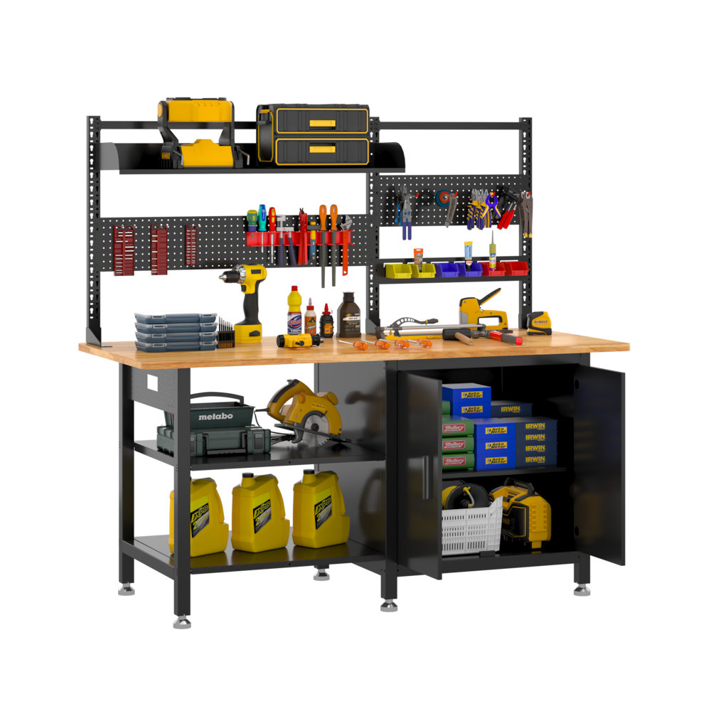 72" x 30" Heavy-Duty Workstation with Cabinet_4Dock