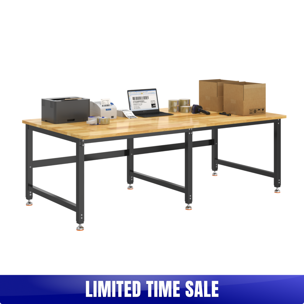 Heavy-Duty Industrial Packing Table – 90" × 48", 3,000 lb Capacity_4Dock
