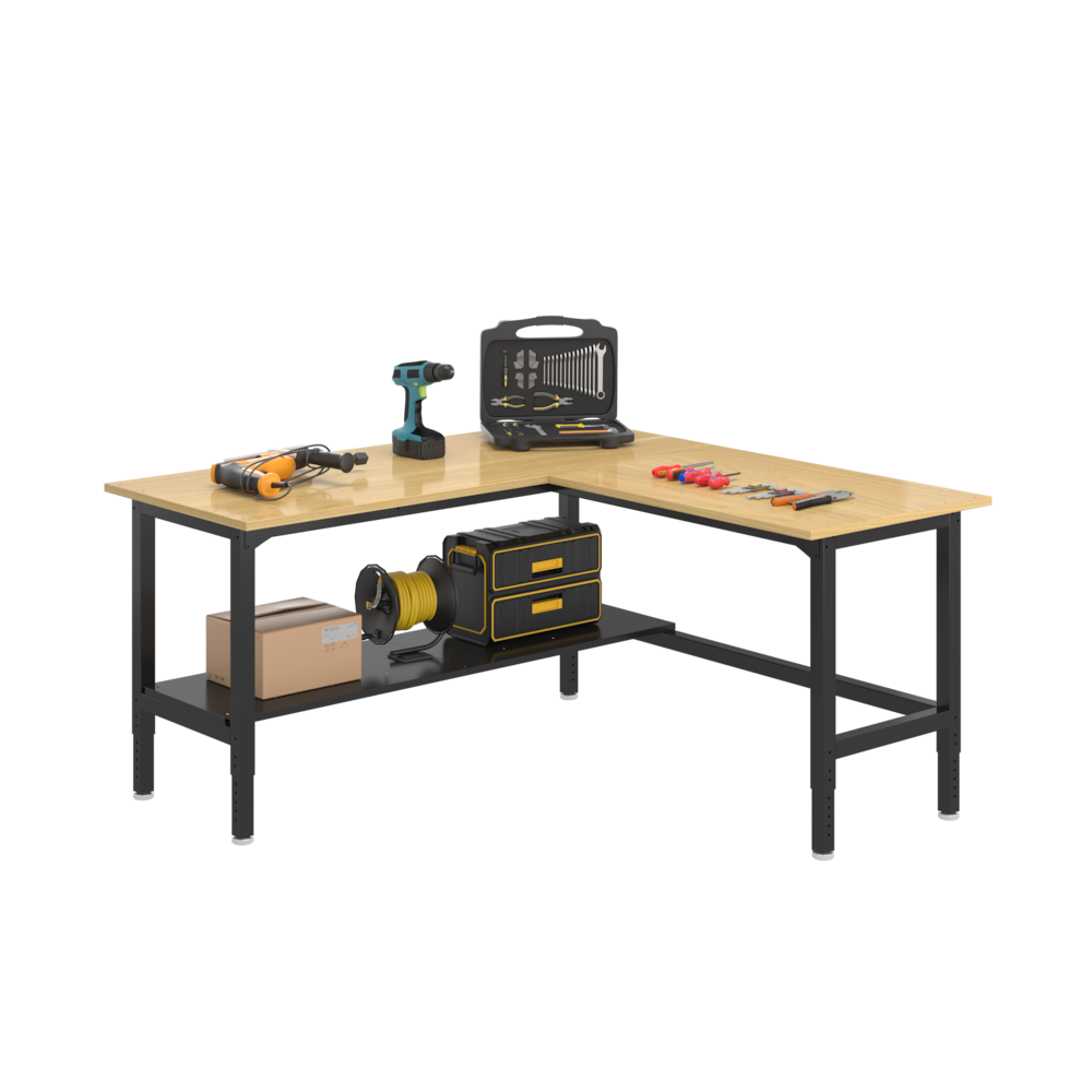 Heavy-Duty Industrial Packing Table – L-Shaped, 72" × 72", 3000 lb Capacity_4Dock