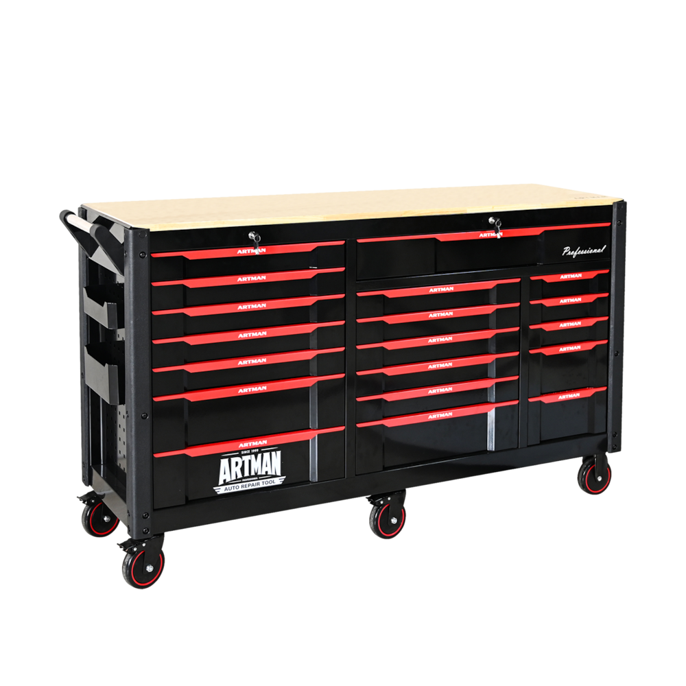 65" Heavy-Duty 19-Drawer Tool Cart with Wheels_4Dock