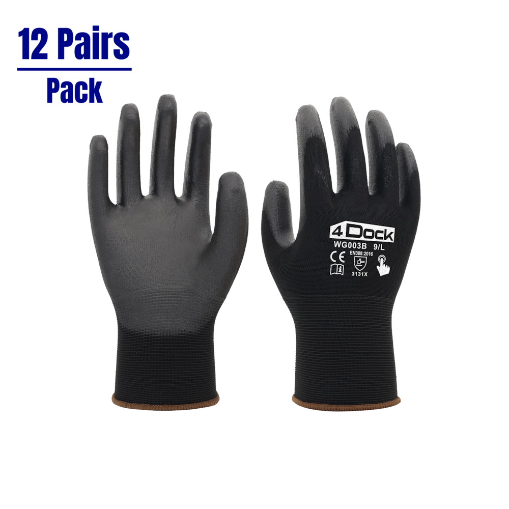 PU Coated Glove, Touch Screen - 12 Pairs_4Dock