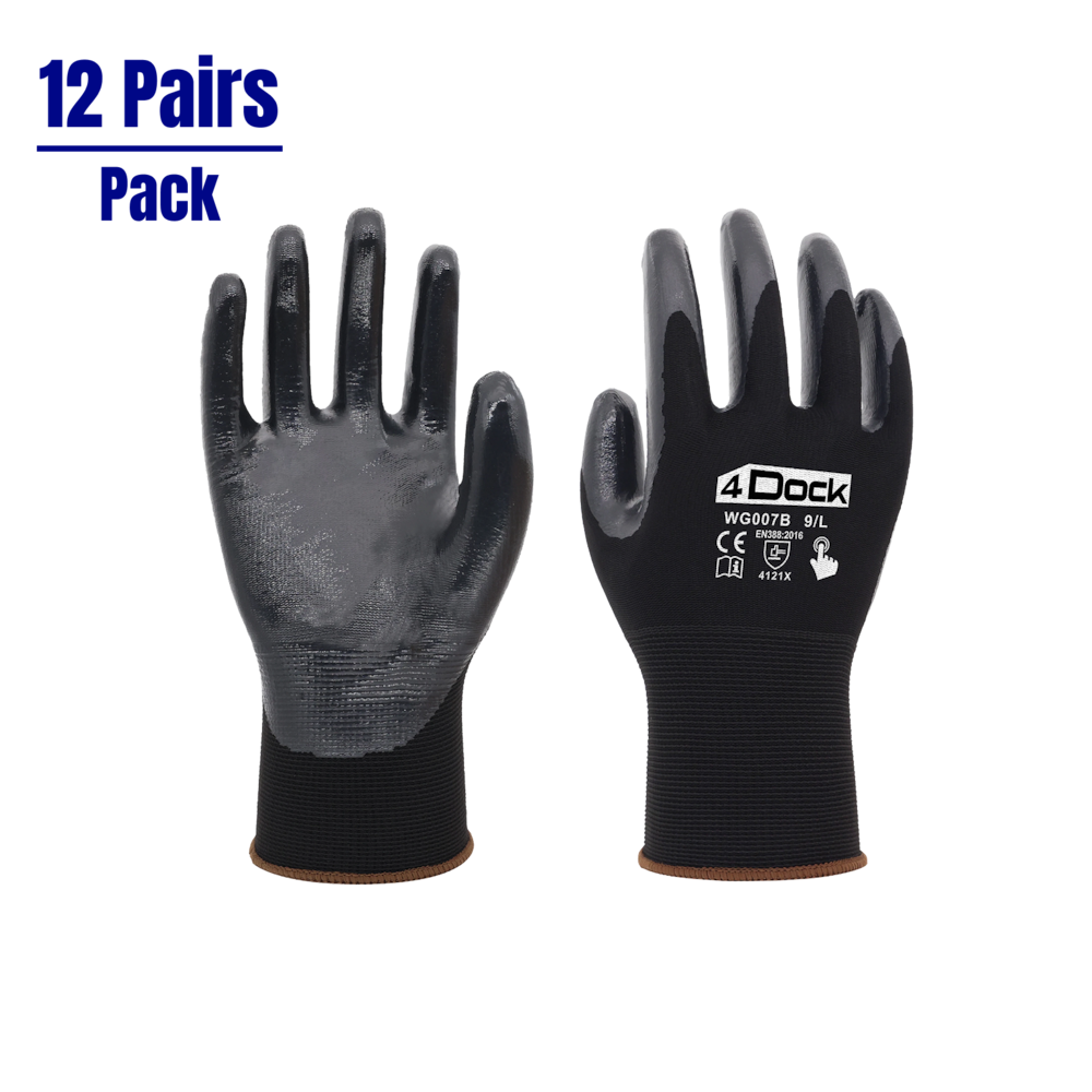 Nitrile Coated Glove, Touch Screen - 12 Pairs_4Dock