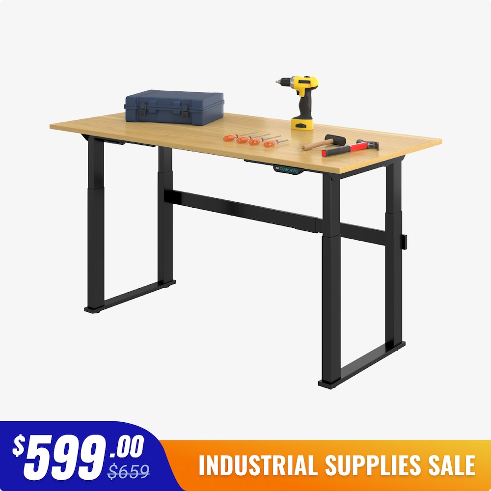 Electric Industrial Height-Adjustable Workbench – Reinforced 4-Leg Frame_4Dock