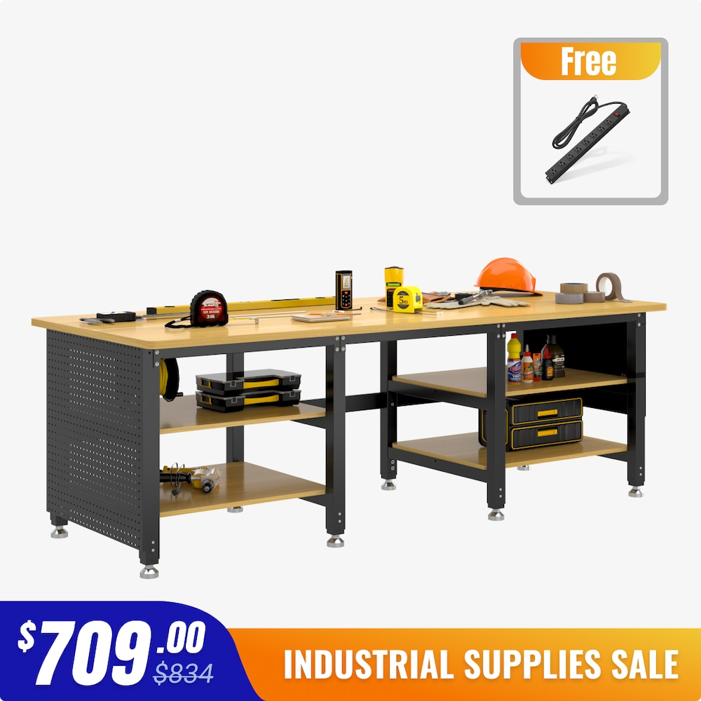 Heavy-Duty Industrial Packing Workstation – 90" × 35"_4Dock