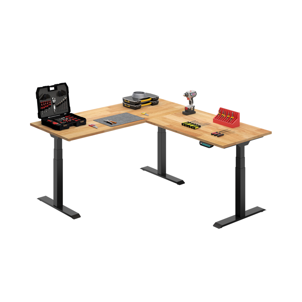 L-Shaped Electric Industrial Height-Adjustable Workbench_4Dock