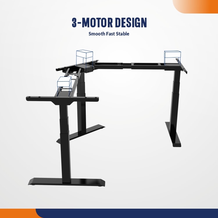 L-Shaped 3-Motor 3-Stage 3-Leg Electric Workbench WB5TB | 4Dock