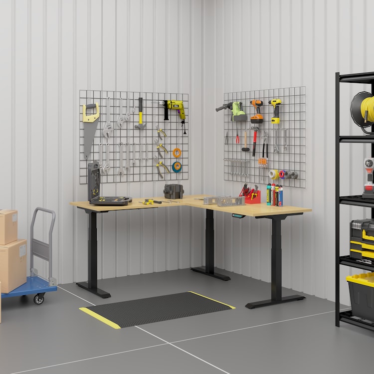 L-Shaped 3-Motor 3-Stage 3-Leg Electric Workbench WB5TB | 4Dock