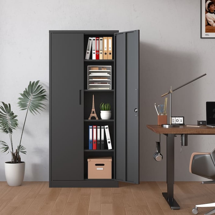 カブキメタル　50w ブラックシェル　2個セット SC2B Basic Metal Garage Storage Cabinet with 3 Shelves | FLEXIMOUNTS