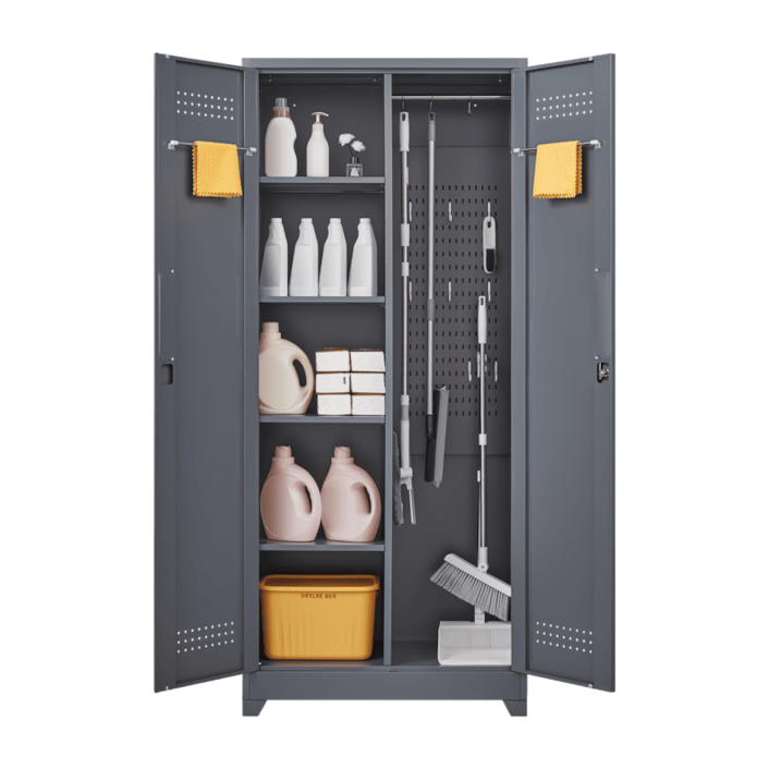 SC1H Classic Metal Storage Cabinet with Shelves and Hanging Rod