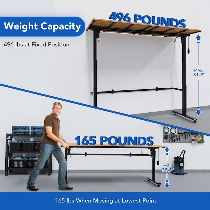 3x8 ft Motorized Garage Storage Shelving | FLEXIMOUNTS