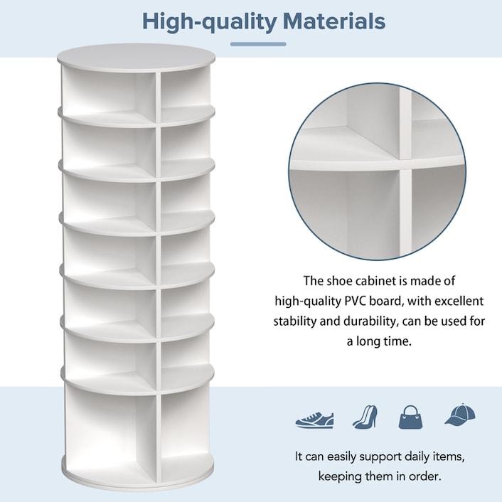 7-Tier Rotating Shoe Rack Storage