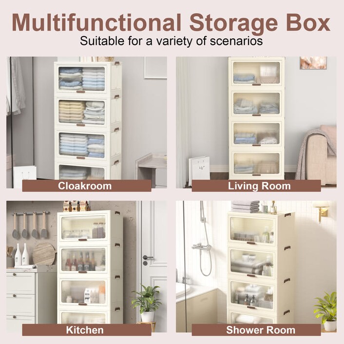 ST6 4 Tier Plastic Storage Bins with Lids 230QT | FLEXIMOUNTS