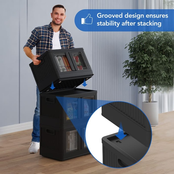 FLEXIMOUNTS 8.4 Gal Collapsible Plastic Storage Bins with
