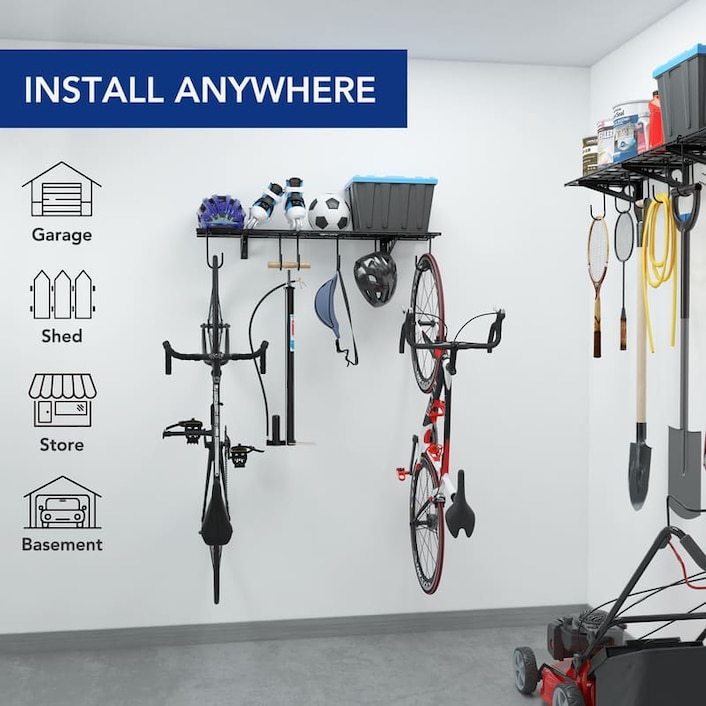 Garage wall storage hooks top