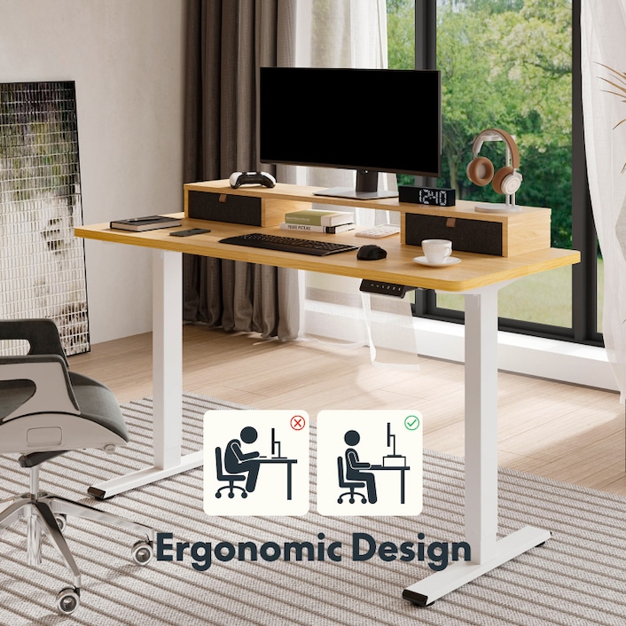 Electric Standing Desk with Drawers: Efficient and Adjustable 