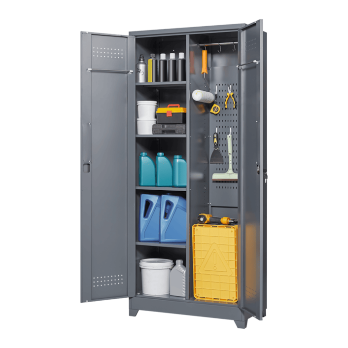 SC1H Classic Metal Storage Cabinet with Shelves and Hanging Rod