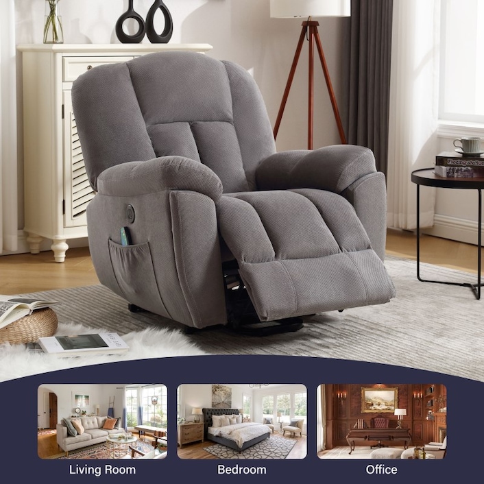 Recliner with massage and cup holder online