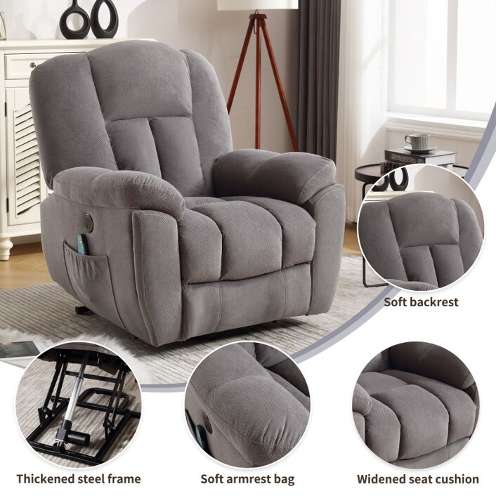 Recliner with massage and cup holder new arrivals