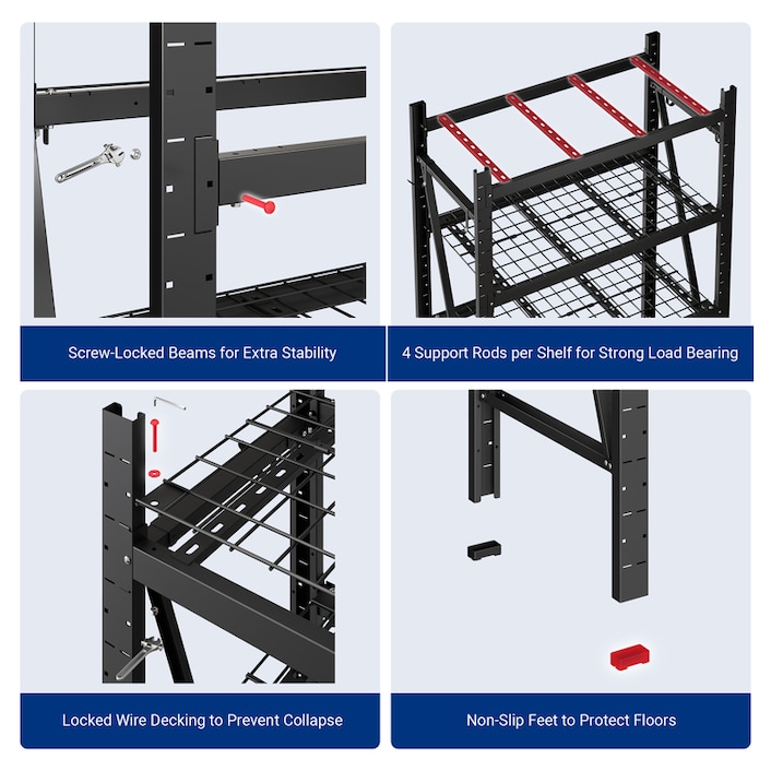 Heavy Duty Metal Freestanding Shelves for Garage | FLEXIMOUNTS