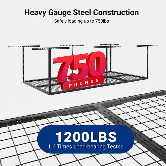 Best Classic 4' x 8' Overhead Garage Storage Rack | FLEXIMOUNTS