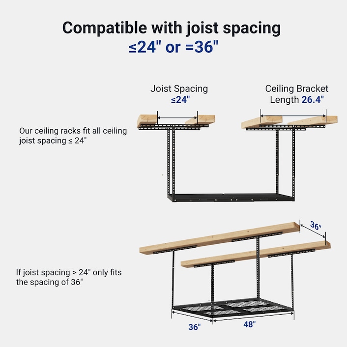 gr34-3x4-overhead-garage-storage-rack | FLEXIMOUNTS
