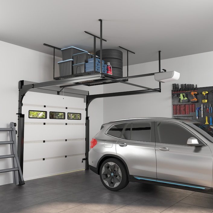 GR44 Classic 4' x 4' Overhead Garage Storage Rack | FLEXIMOUNTS