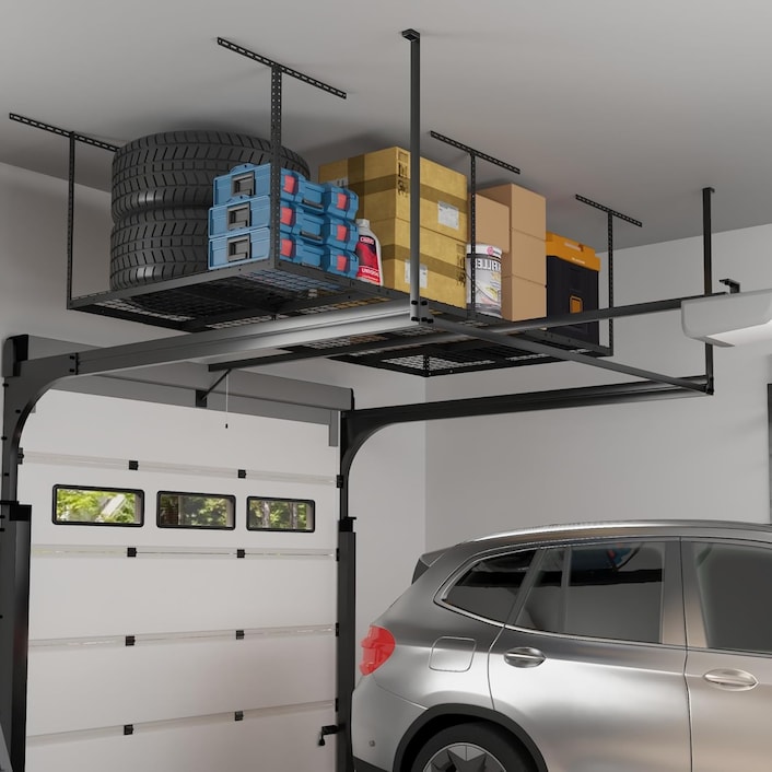 Best Classic 4' x 8' Overhead Garage Storage Rack | FLEXIMOUNTS