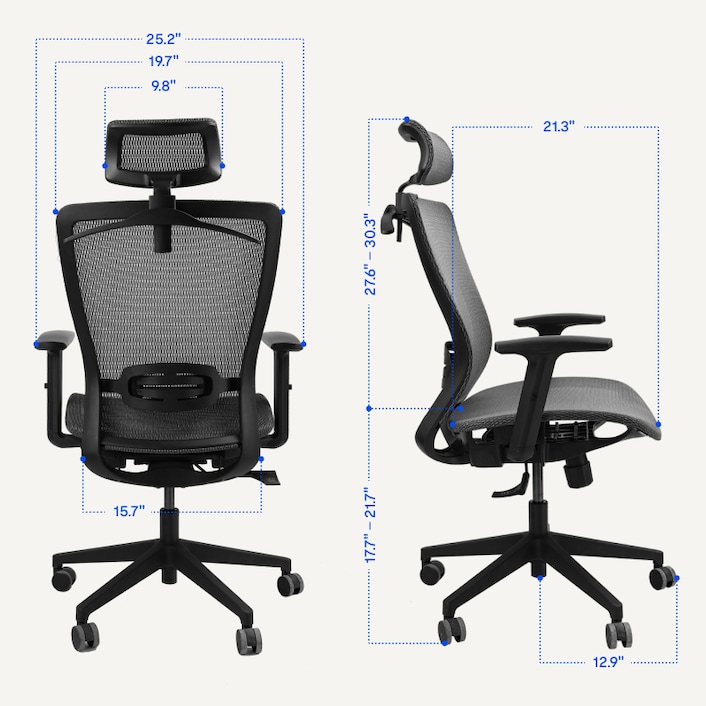 Ergonomic Office Chair Mesh - Seat Depth Adjustable Home Office