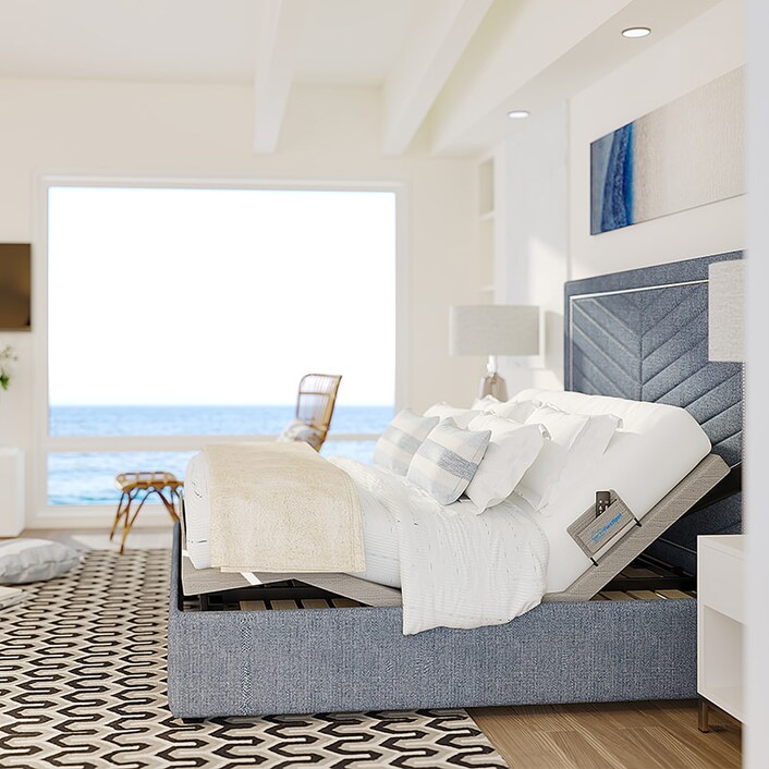 Upholstered bed deals for adjustable base