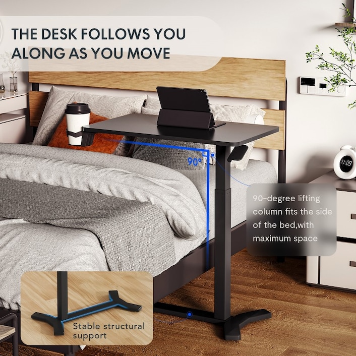 Height Adjustable Vertical Laptop and Service Table Portable Laptop Table  Desk Coffee Table Patient Service Desk 