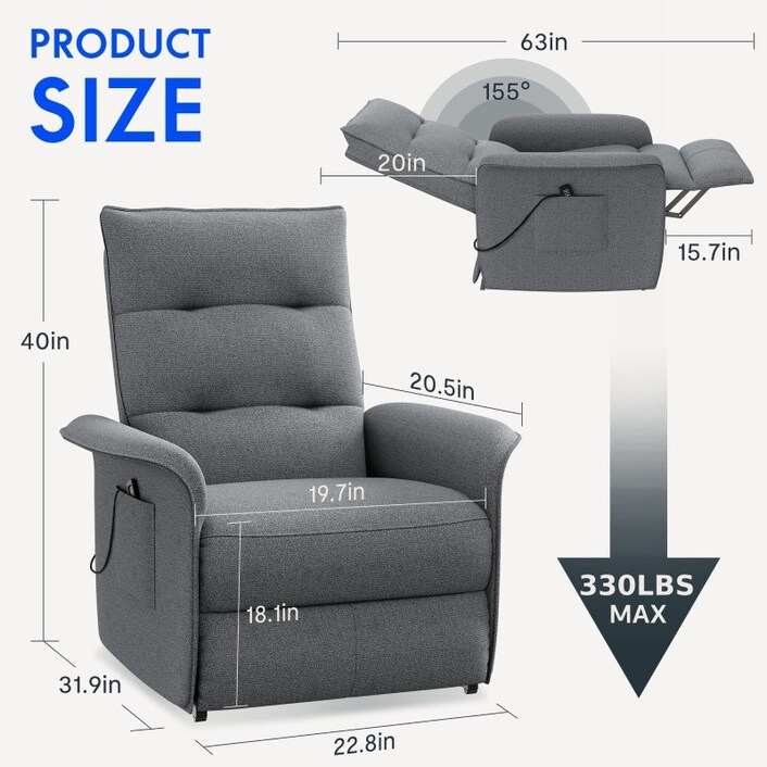 Recliner dimensions best sale