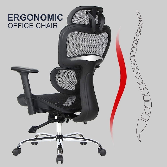 Stay Cool and Comfortable with FlexiSpot C7 Ergonomic Chair - Mesh Cushion for Enhanced Airflow